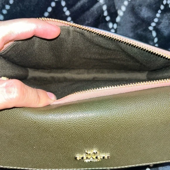Coach Pink and Green Wristlet Clutch - Picture 6 of 8